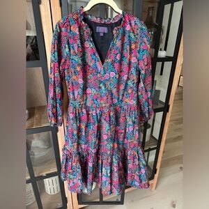 J. Crew Liberty London dress ruffle floral Ciara Print Tier Popover long sleeve